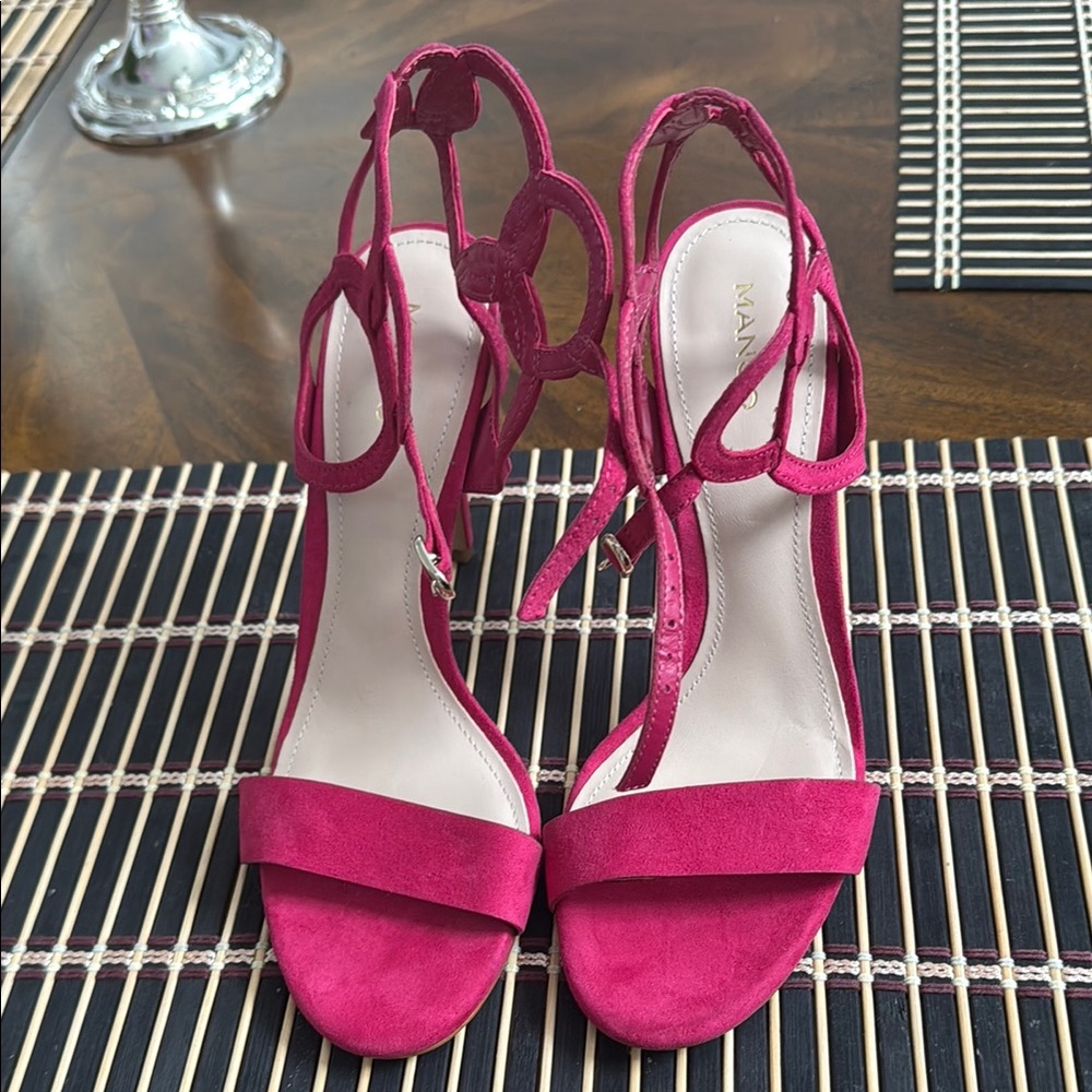 Mango Pink Strappy Sandals for Formal Events